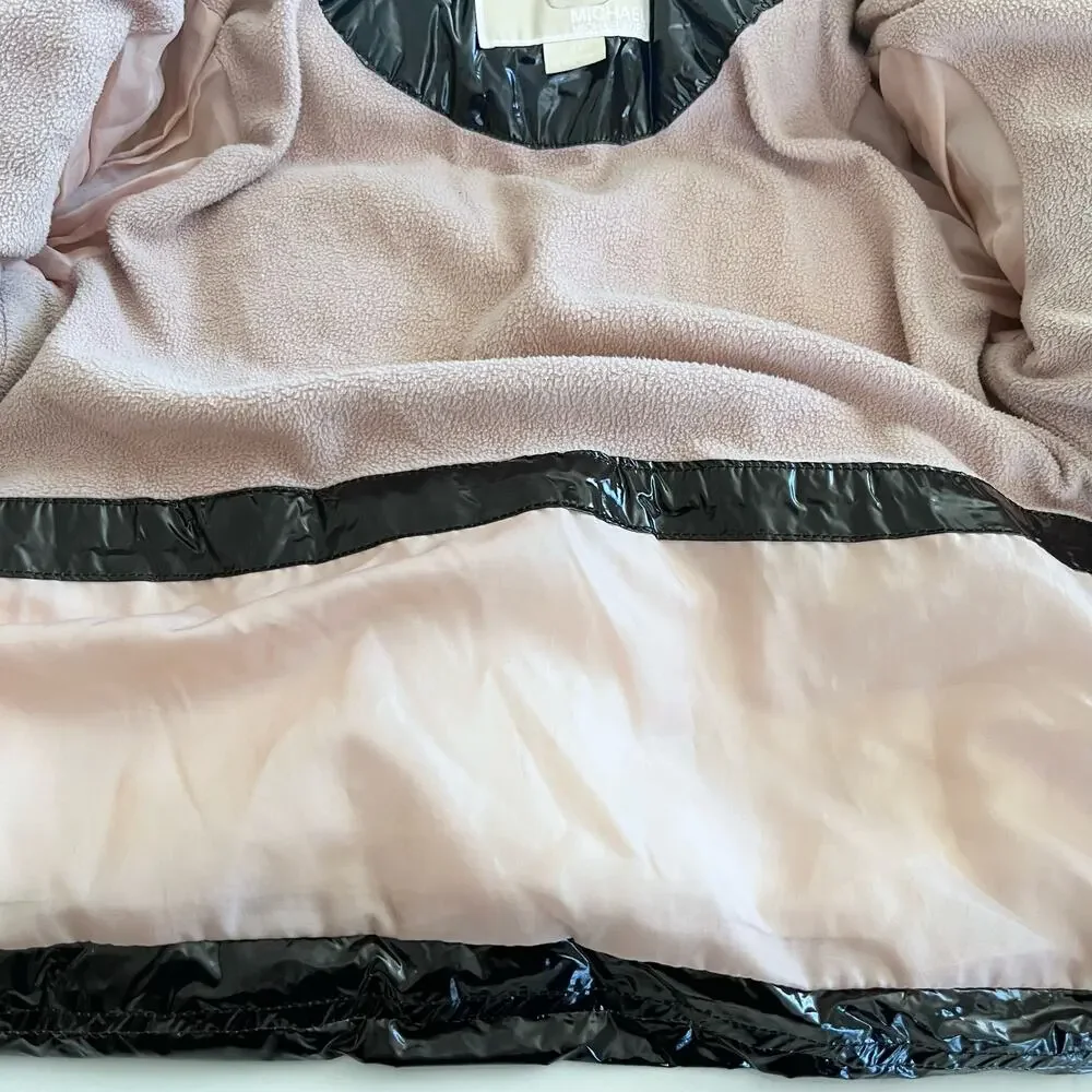 MICHAEL KORS girls designer black shiny puffer winter jacket size 5/6